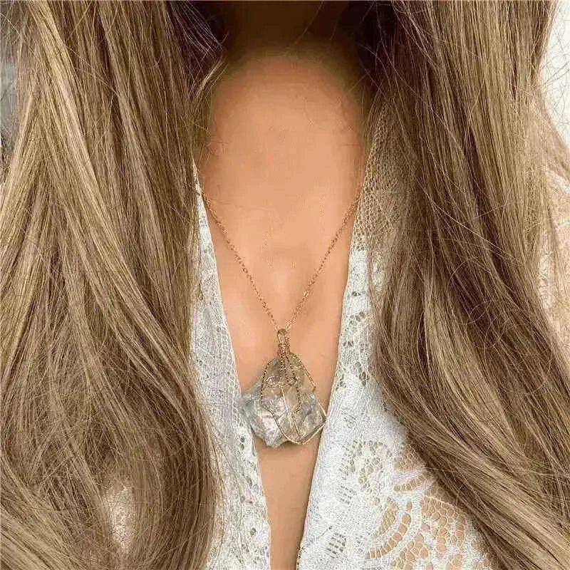 Natural Gemstone Chakra Necklace - Energy Healing Crystal Pendant Tech Accessories