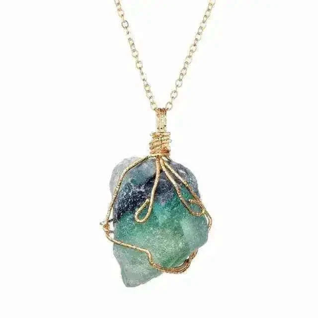 Natural Gemstone Chakra Necklace - Energy Healing Crystal Pendant Tech Accessories