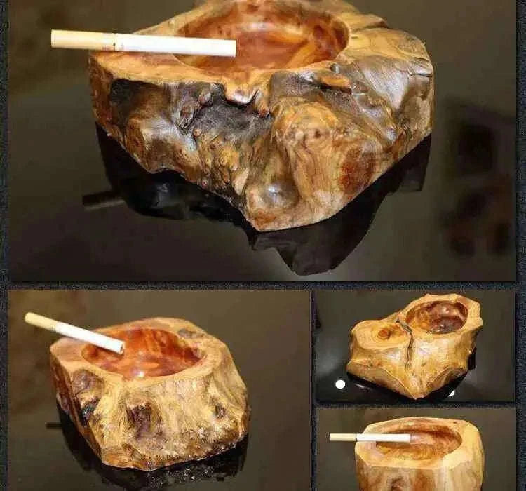 Natural Wooden Ashtray for Stylish Smoking Experience Kitchen