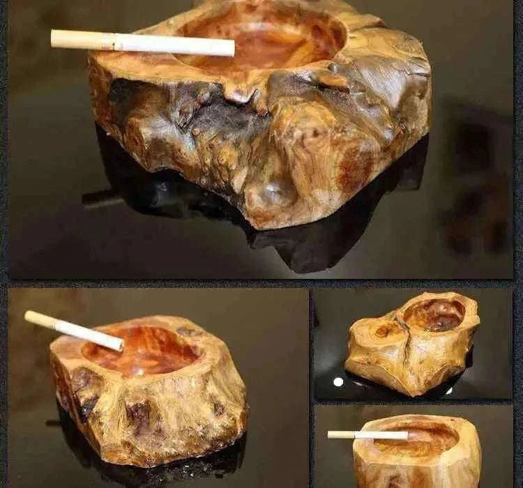 Natural Wooden Ashtray for Stylish Smoking Experience Kitchen