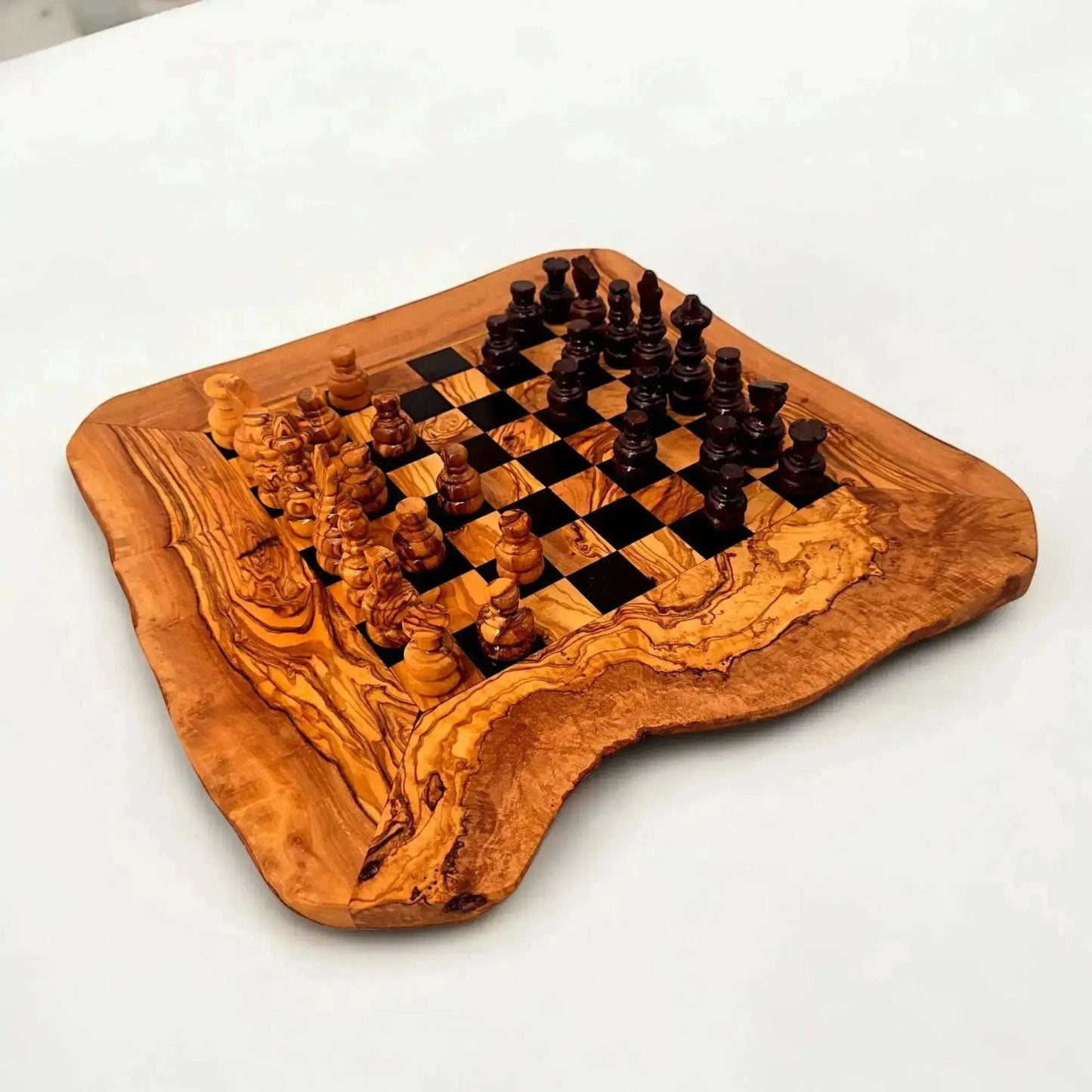 Olive Wood Chess Board (board only)