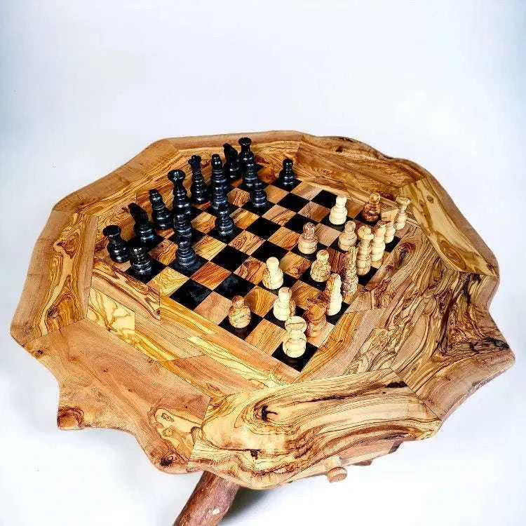 Olive Wood Chess Board Set Wood