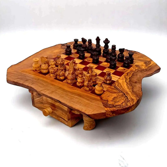 Olive Wood Wooden Handcrafted Chess Board Set