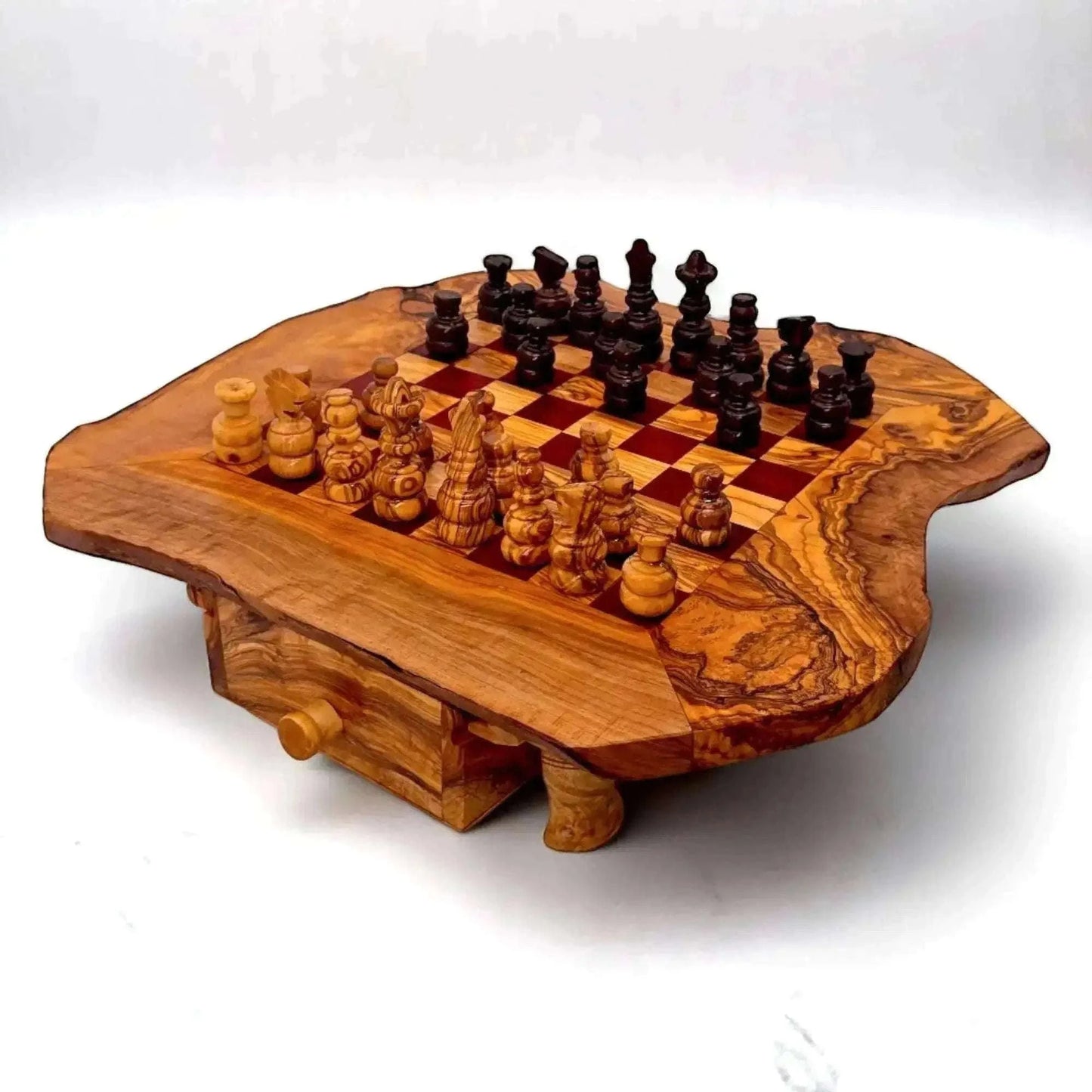 Olive Wood Wooden Handcrafted Chess Board Set Wood