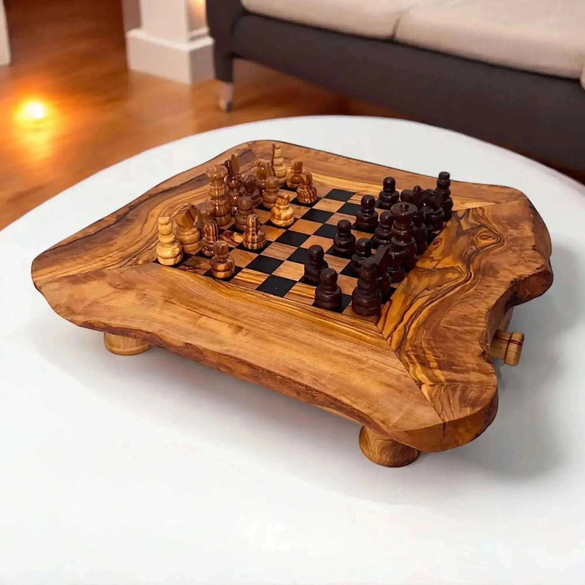 Olive Wood Wooden Handcrafted Chess Board Set Wood
