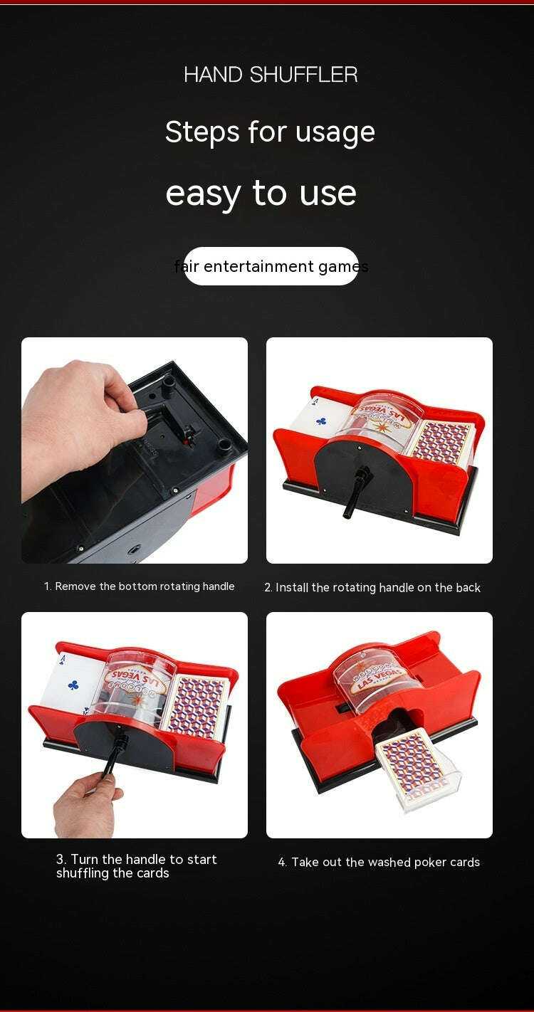 Poker Card Hand Cranked Shuffler for Easy Card Shuffling Home & Garden