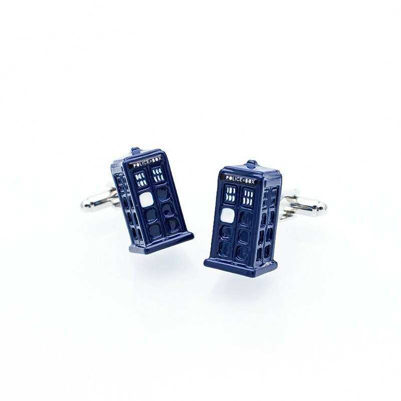 Police Box Cufflinks for Stylish Time Travel Enthusiasts Cufflinks