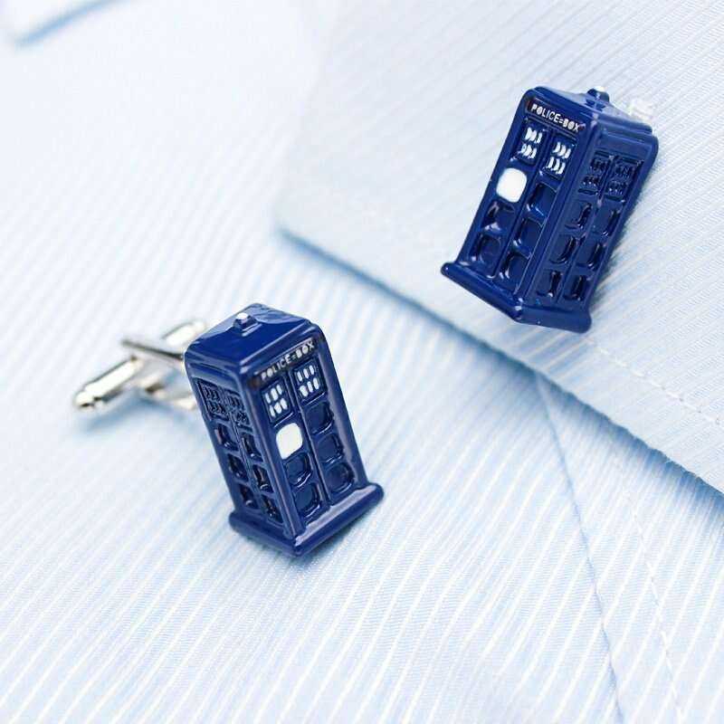 Police Box Cufflinks for Stylish Time Travel Enthusiasts Cufflinks