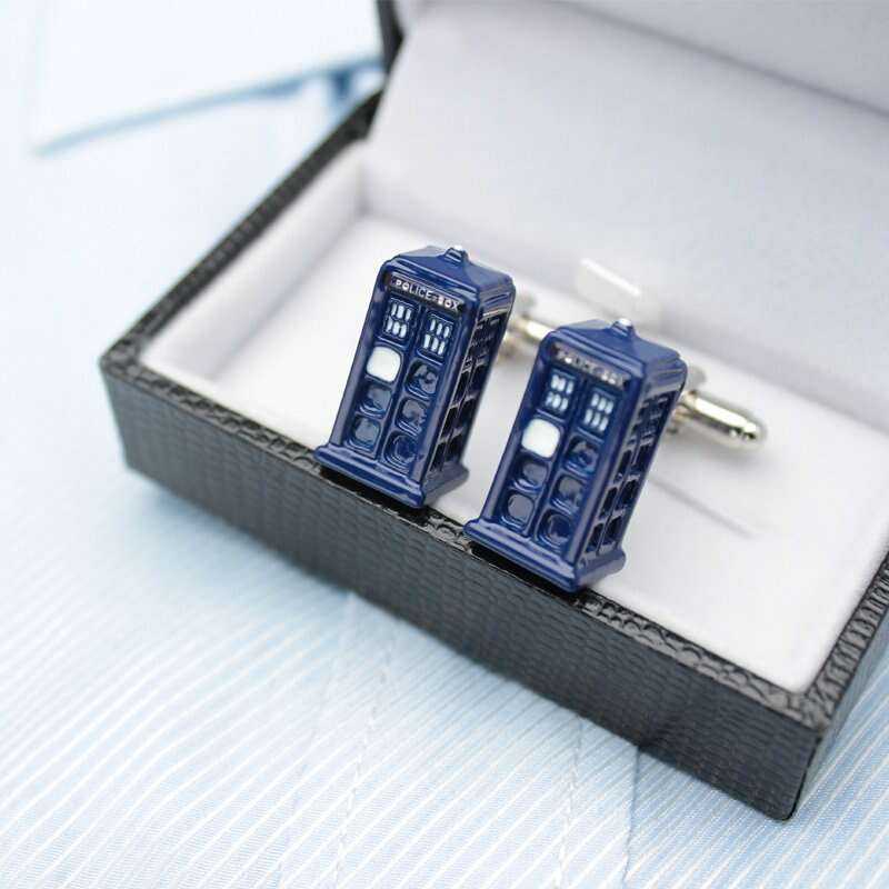 Police Box Cufflinks for Stylish Time Travel Enthusiasts Cufflinks
