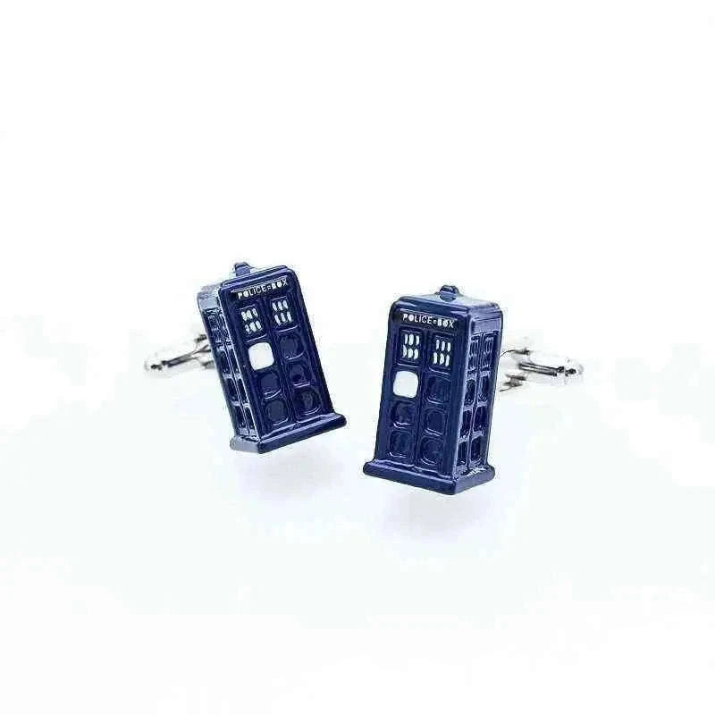 Police Box Cufflinks for Stylish Time Travel Enthusiasts Cufflinks