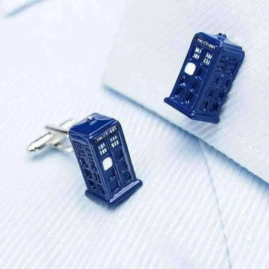 Police Box Cufflinks for Stylish Time Travel Enthusiasts Cufflinks
