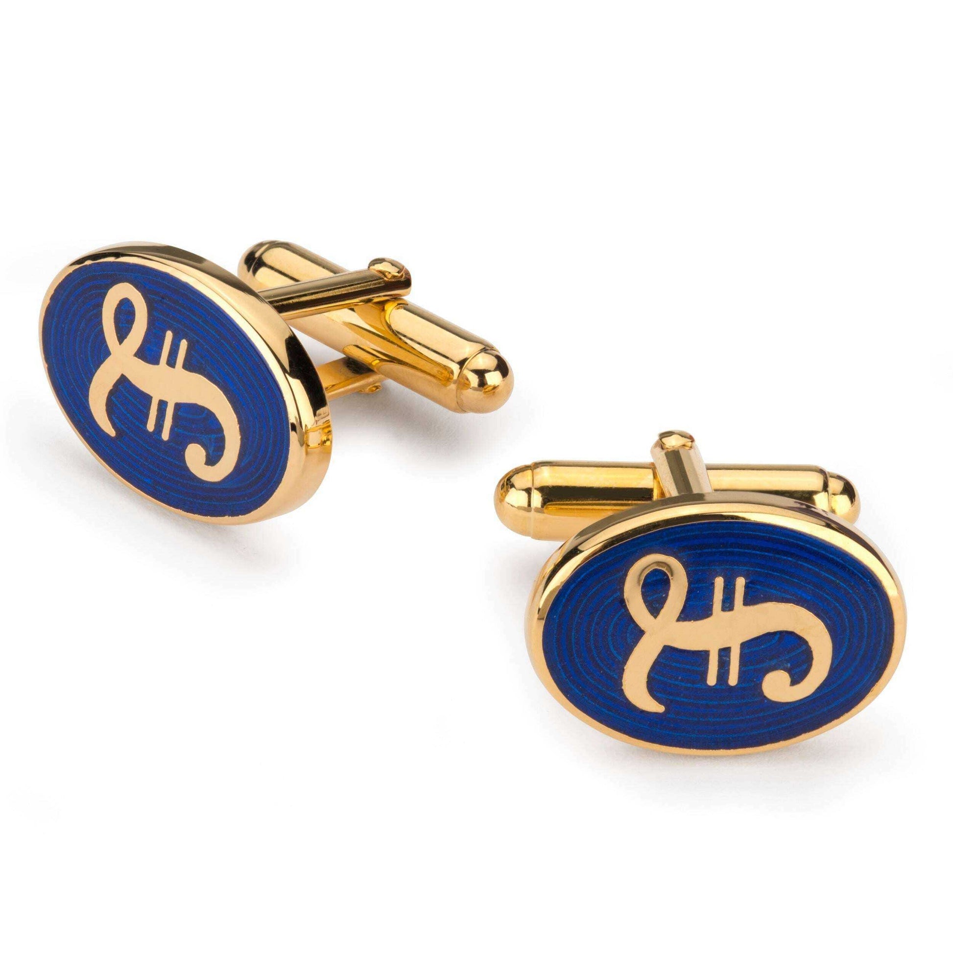 Pound Sterling Cufflinks In Navy Enamel Cufflinks