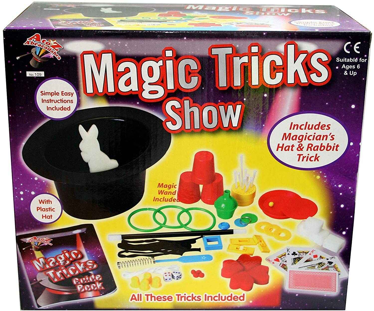 Magic Tricks Set for Kids Magic Wand Magician's Hat & Rabbit Trick Magic Set