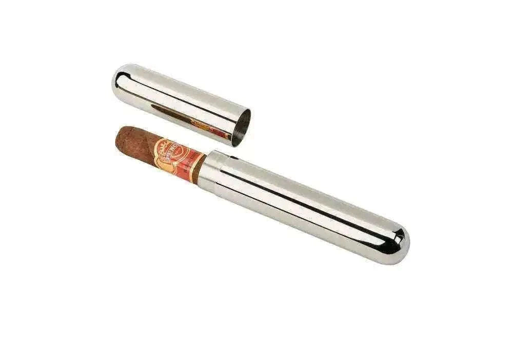 Stainless Steel Cigar Tube with Black Pouch Home & Garden