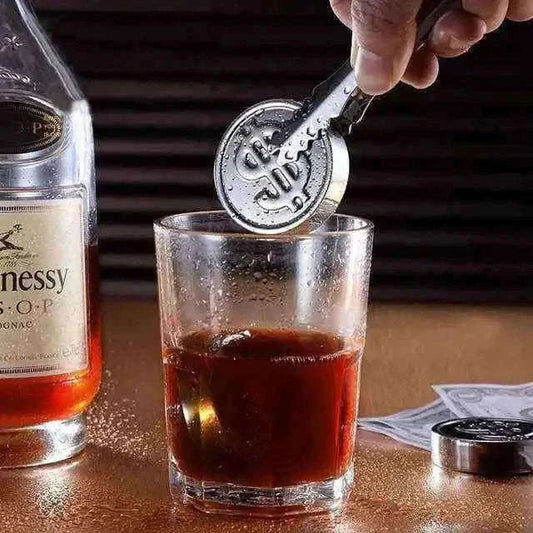 Stainless Steel Coin Ice Cubes for Chilling Drinks Without Dilution Set of 4 Cubes Home & Garden