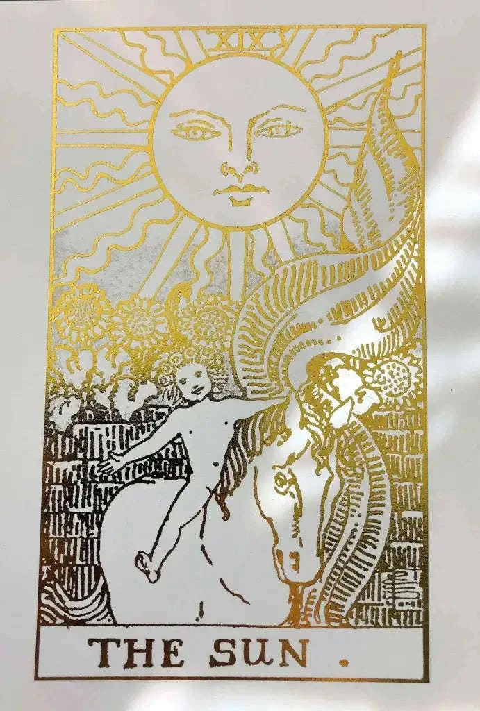 Tarot Card Foil Prints White/Gold - Set of 4 Home Decor