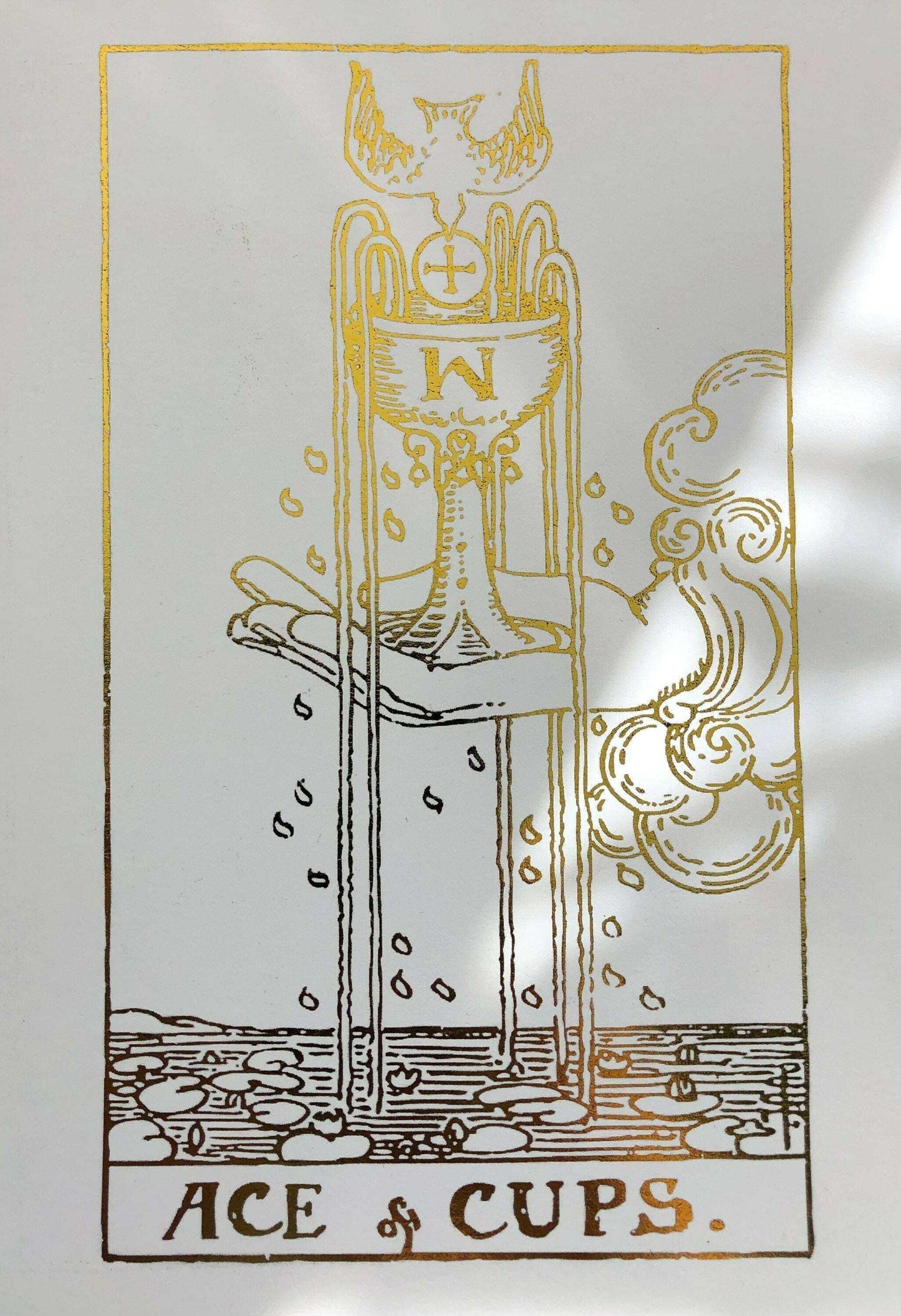 Tarot Card Foil Prints White/Gold - Set of 4 Home Decor