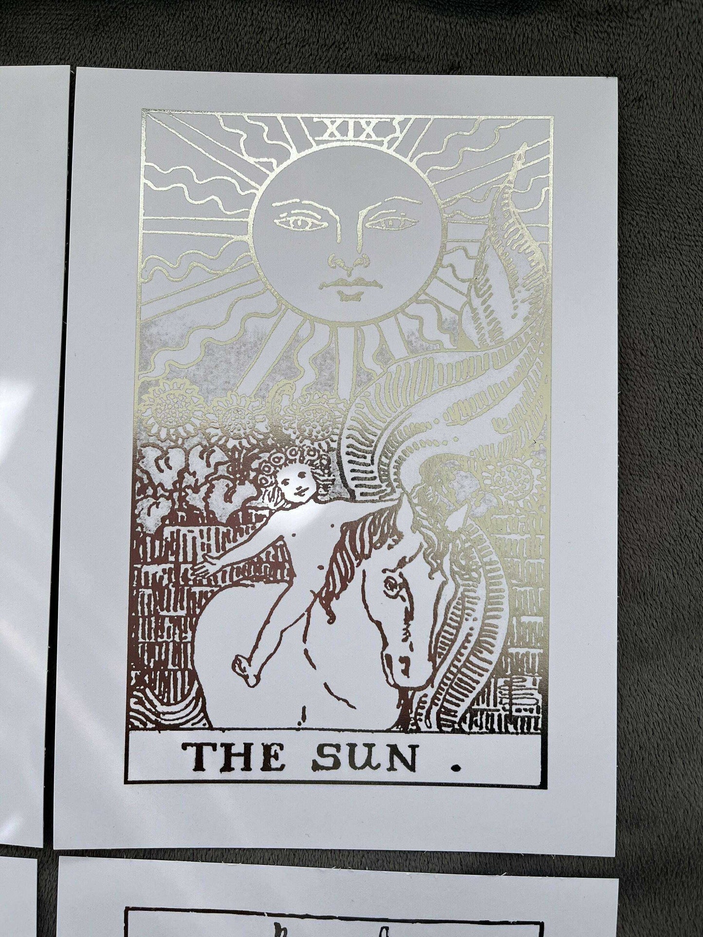 Tarot Card Foil Prints White/Silver - Set of 4 for Elegant Home Decor Home Decor