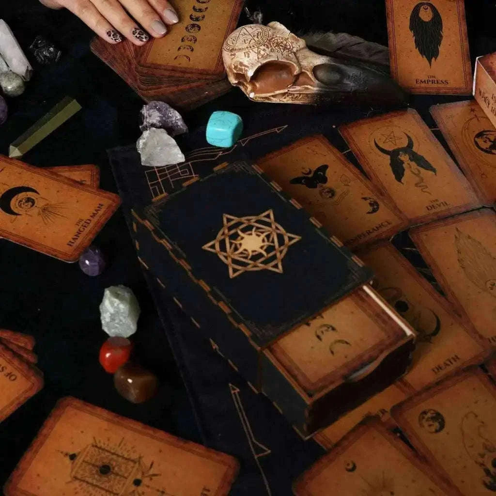 Tarot Wooden Card Box for Tarot Decks and Accessories Religious