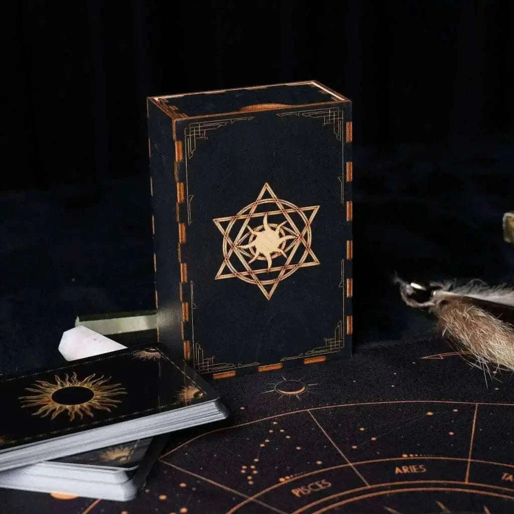 Tarot Wooden Card Box for Tarot Decks and Accessories Religious
