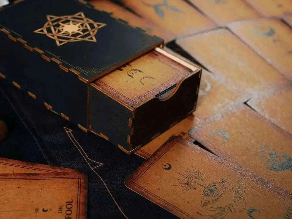 Tarot Wooden Card Box for Tarot Decks and Accessories Religious