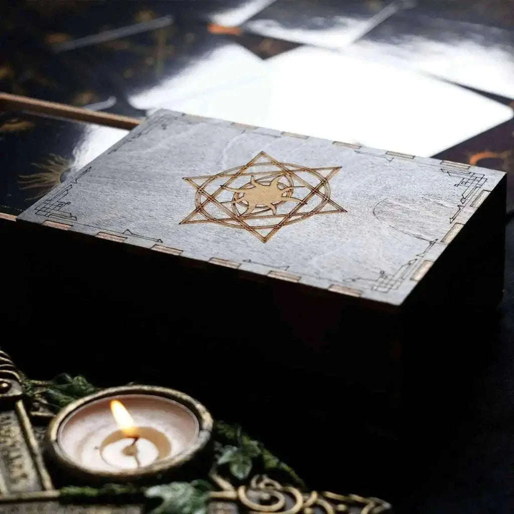 Tarot Wooden Card Box for Tarot Decks and Accessories Religious