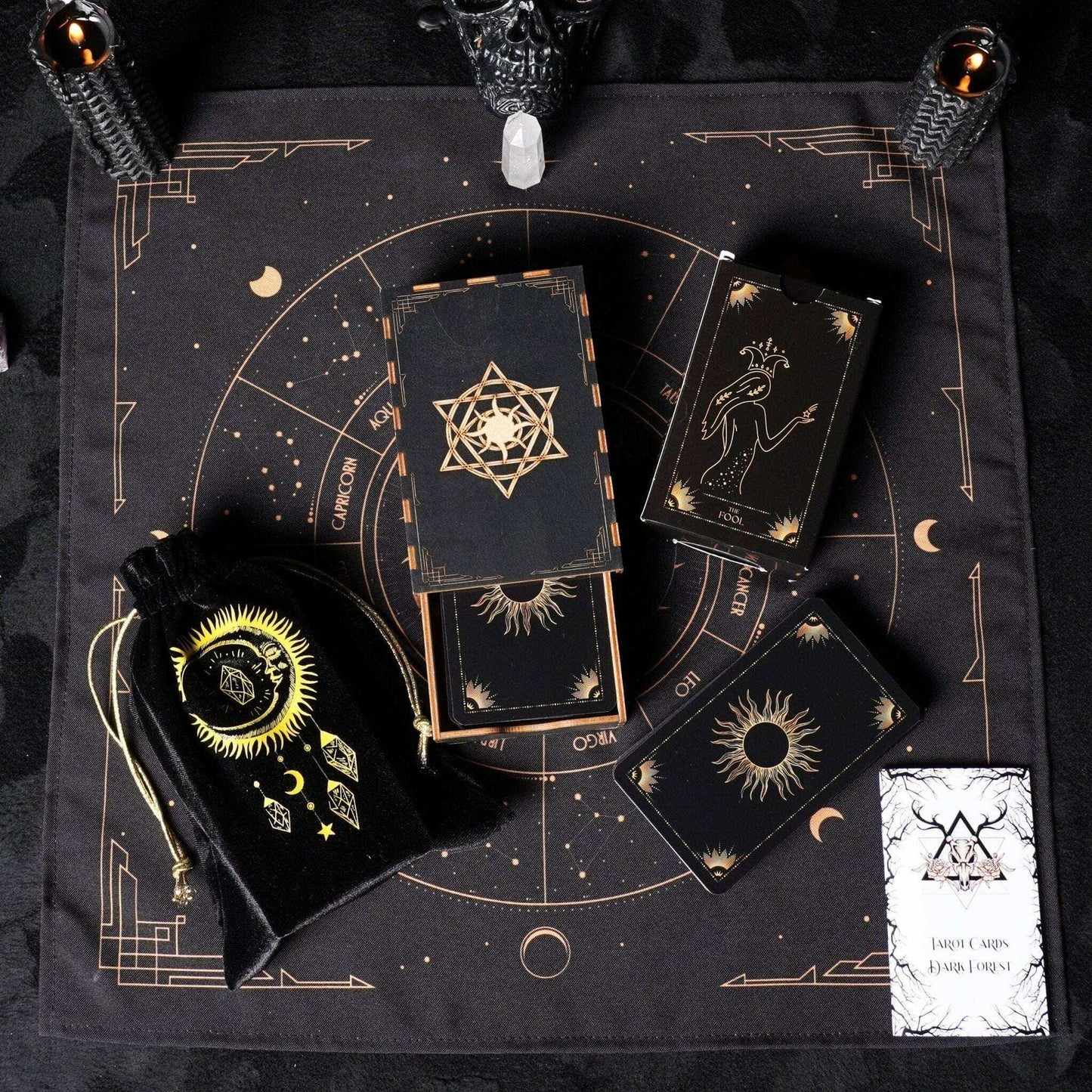 Tarot Wooden Card Box for Tarot Decks and Accessories Religious