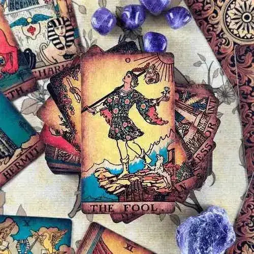 The Smith-Waite Borderless Vintage Eco Linen Tarot Cards Religious