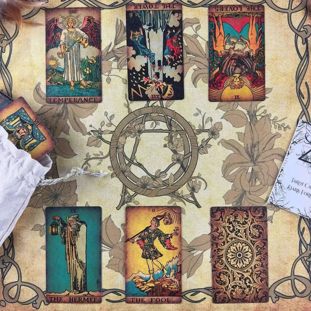 The Smith-Waite Borderless Vintage Eco Linen Tarot Cards Religious