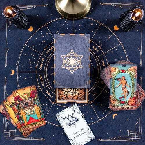 The Smith-Waite Borderless Vintage Eco Linen Tarot Cards Cards,Box&Cloth Religious