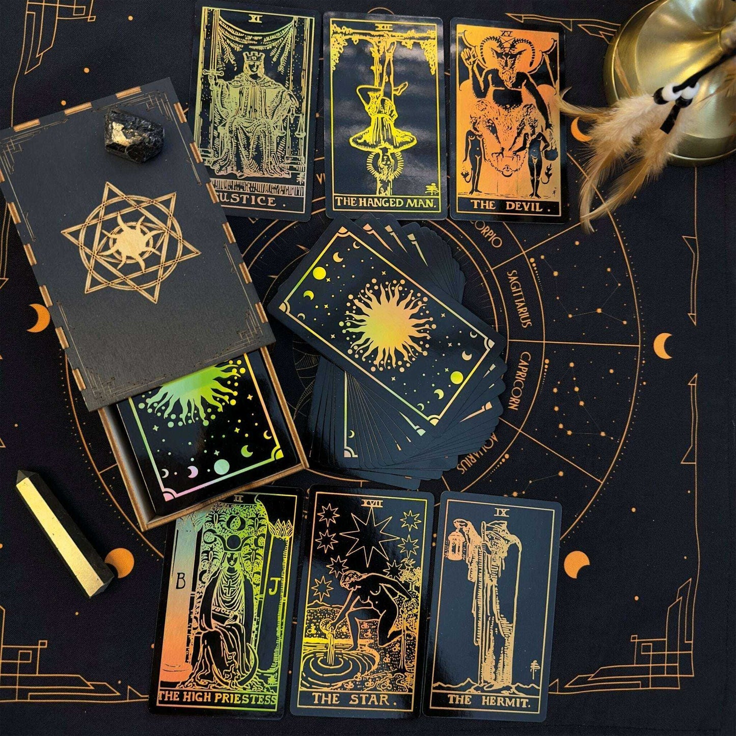The Smith-Waite Tarot Cards - Gold Rainbow Foil Adults