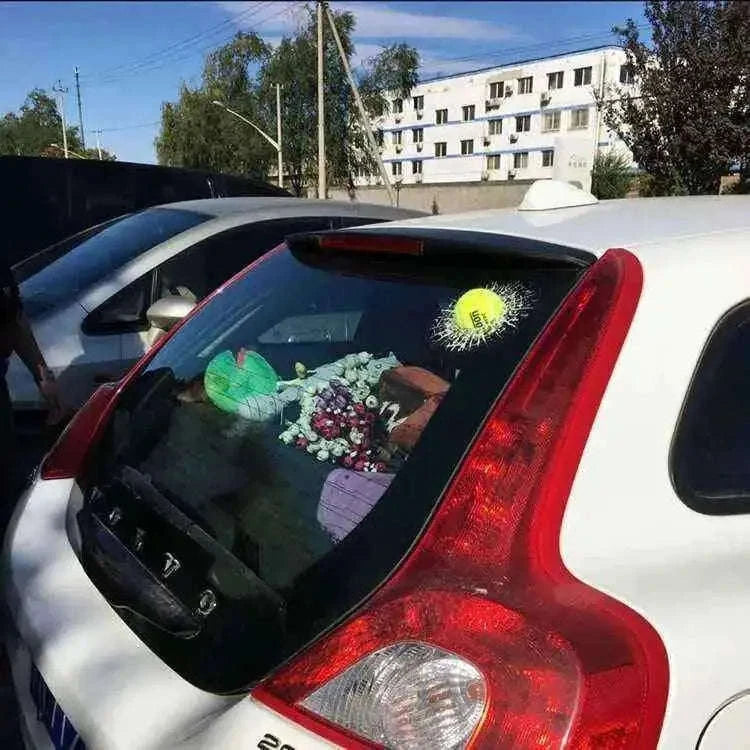 Tricky Tennis Ball Car Sticker - Vehicle Decor for Tennis Lovers Novelty
