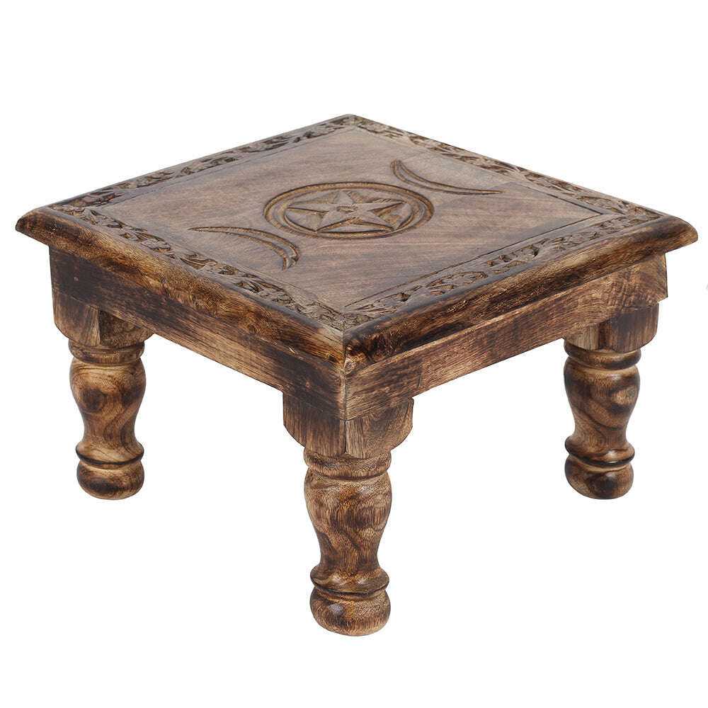 Triple Moon Altar Table with Intricate Detailed Border Gifts