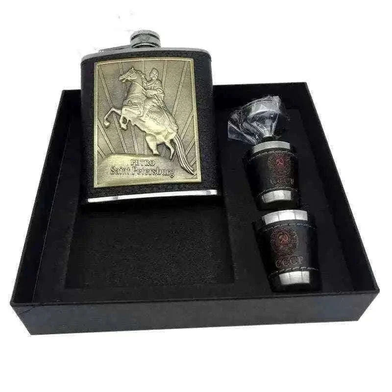 USSR Flask Set - Ultimate Vintage Vodka Experience Home & Garden