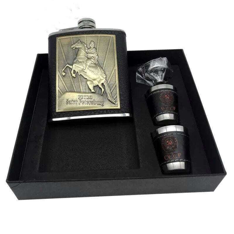USSR Flask Set - Ultimate Vintage Vodka Experience Home & Garden