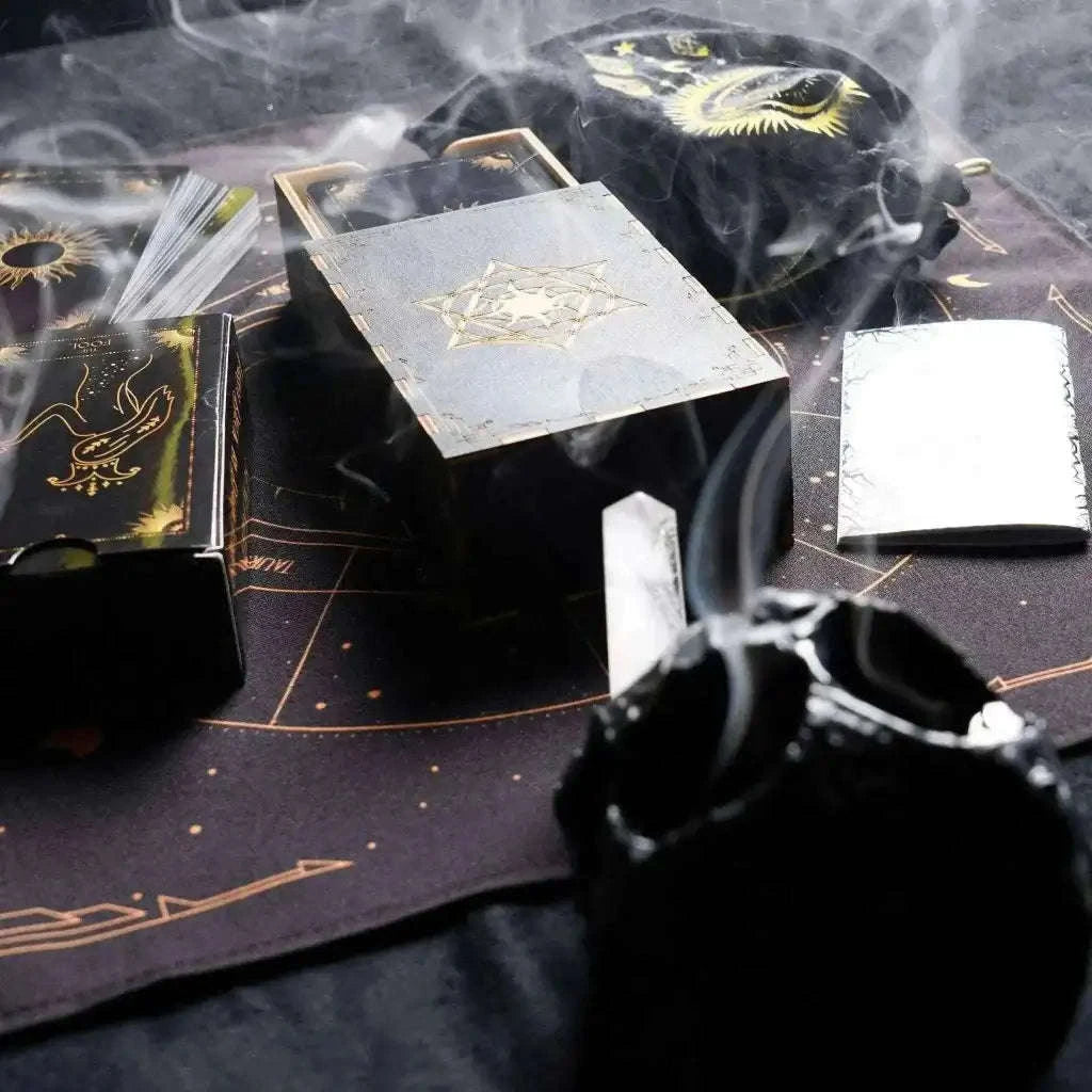 Velvet Tarot Cards Bag Black and Gold for Elegant Card Protection and Storage Adults