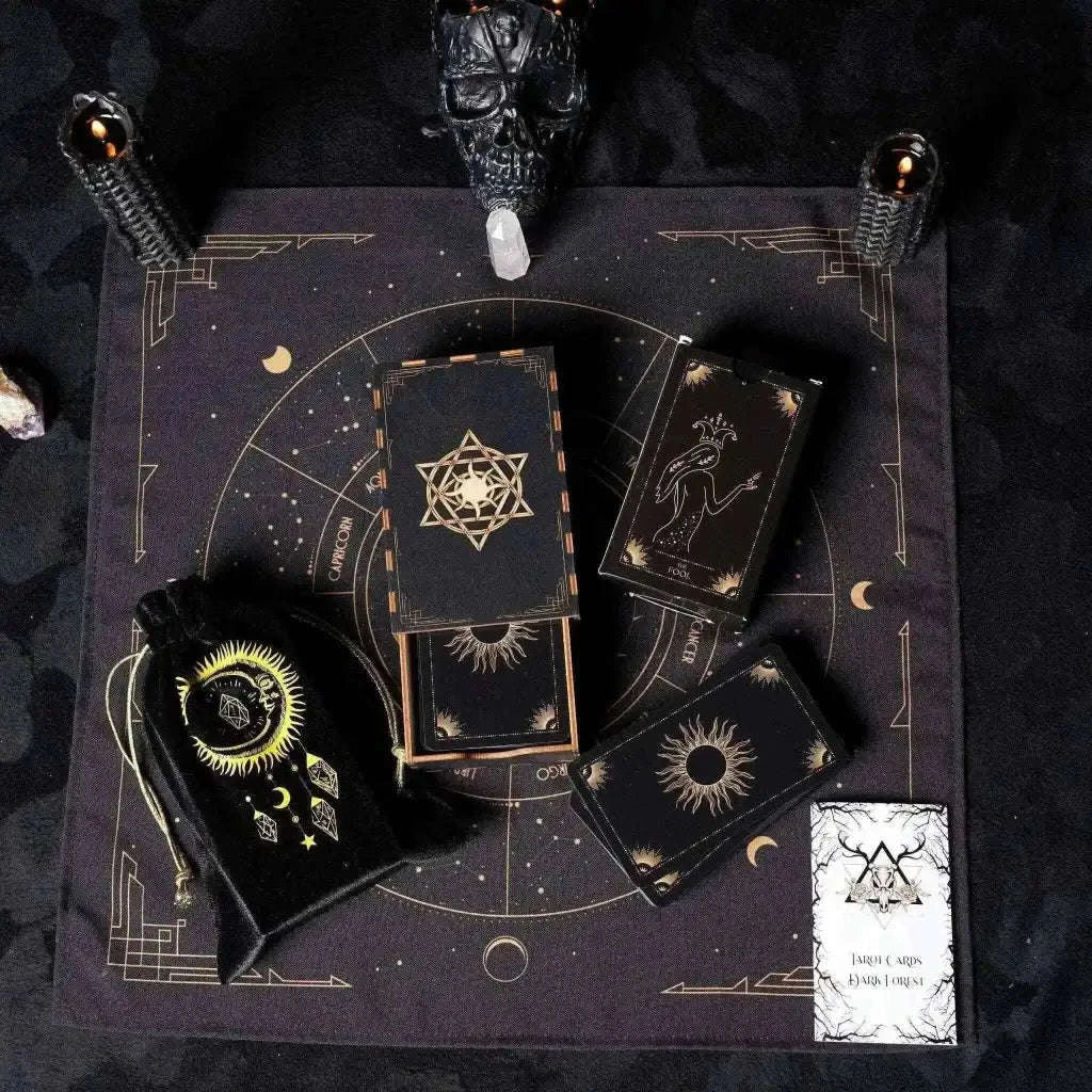 Velvet Tarot Cards Bag Black and Gold for Elegant Card Protection and Storage Adults
