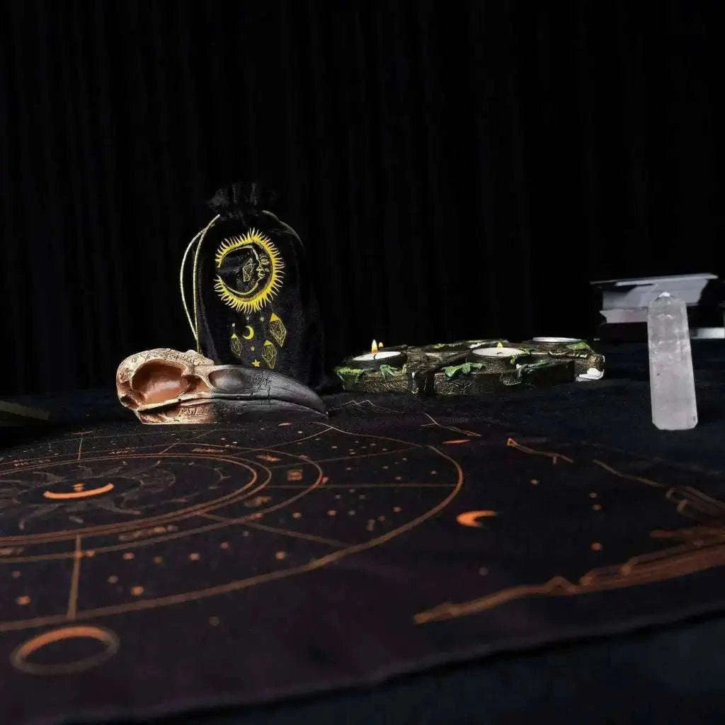 Velvet Tarot Cards Bag Black and Gold for Elegant Card Protection and Storage Adults