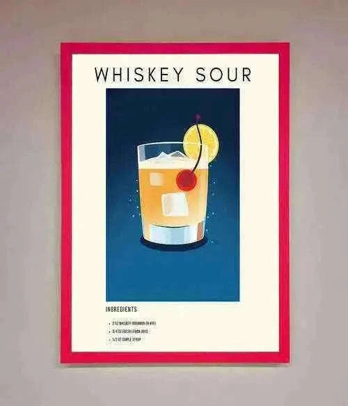 Whiskey Sour Framed Poster - The Perfect Wall Art for Whiskey Lovers Home Decor