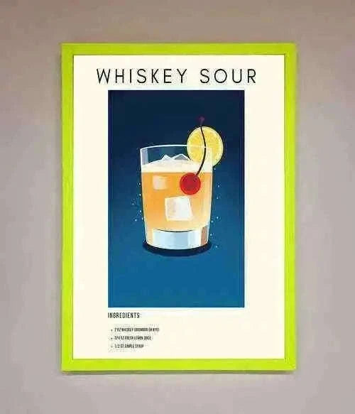 Whiskey Sour Framed Poster - The Perfect Wall Art for Whiskey Lovers Home Decor