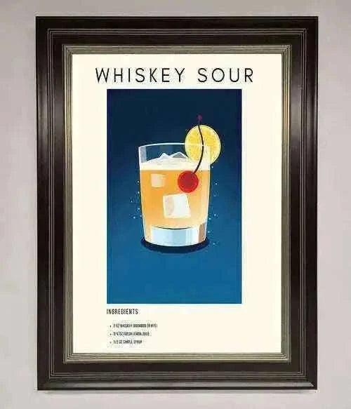 Whiskey Sour Framed Poster - The Perfect Wall Art for Whiskey Lovers Home Decor