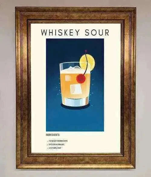 Whiskey Sour Framed Poster - The Perfect Wall Art for Whiskey Lovers Home Decor