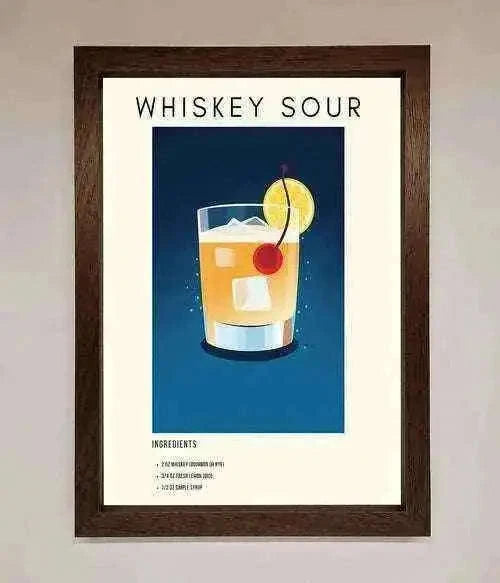 Whiskey Sour Framed Poster - The Perfect Wall Art for Whiskey Lovers Home Decor