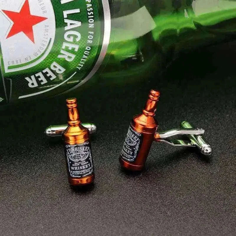 Whisky Bottle Cufflinks - Stylish Accessory for Whisky Enthusiasts Cufflinks