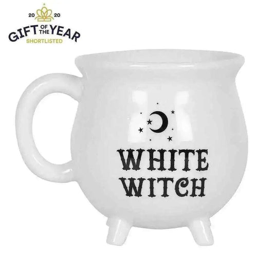 White Witch Cauldron Mug for Spellbinding Sips Gifts