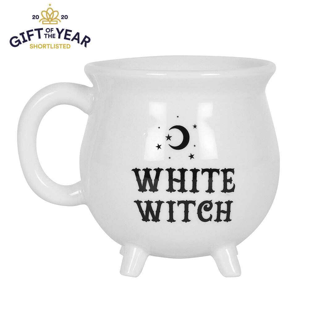 White Witch Cauldron Mug for Spellbinding Sips Gifts