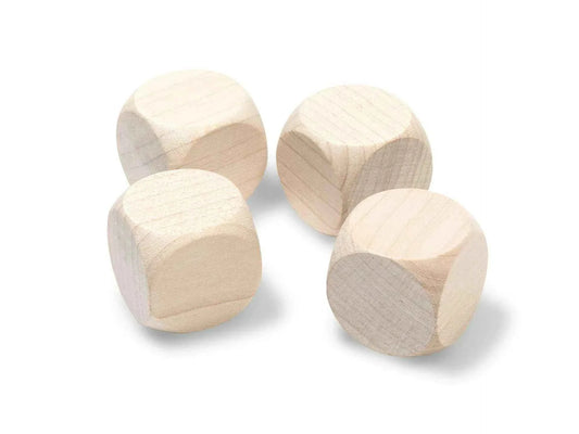 Wooden Blank Dice - Unpainted Beech Arts and Crafts Blanks Adults