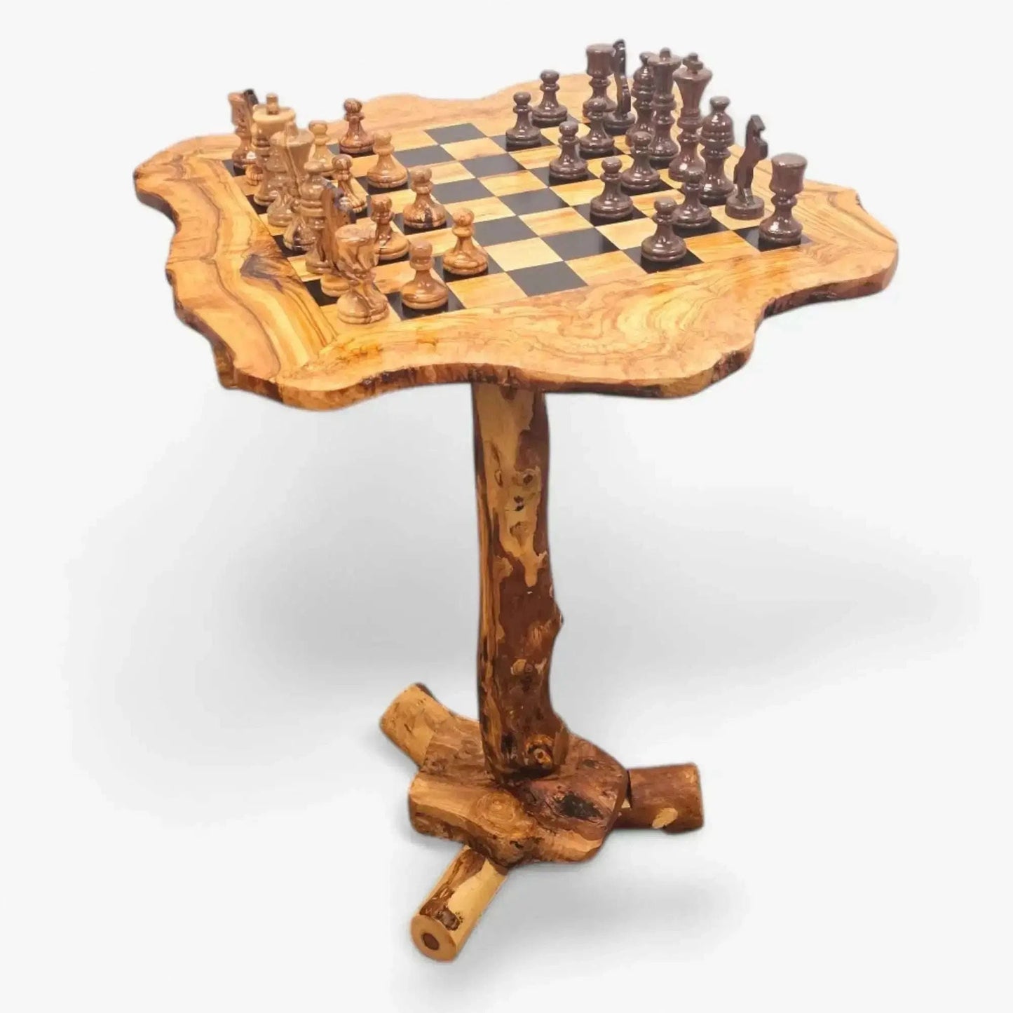 Wooden Chess Board Set Table With Pieces